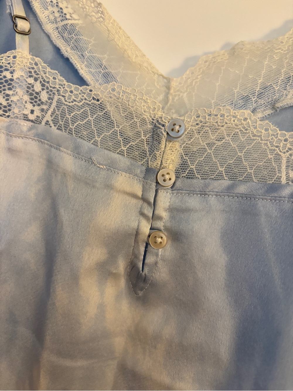 Abercrombie & Fitch Light Blue Satin Lace Trim Camisole